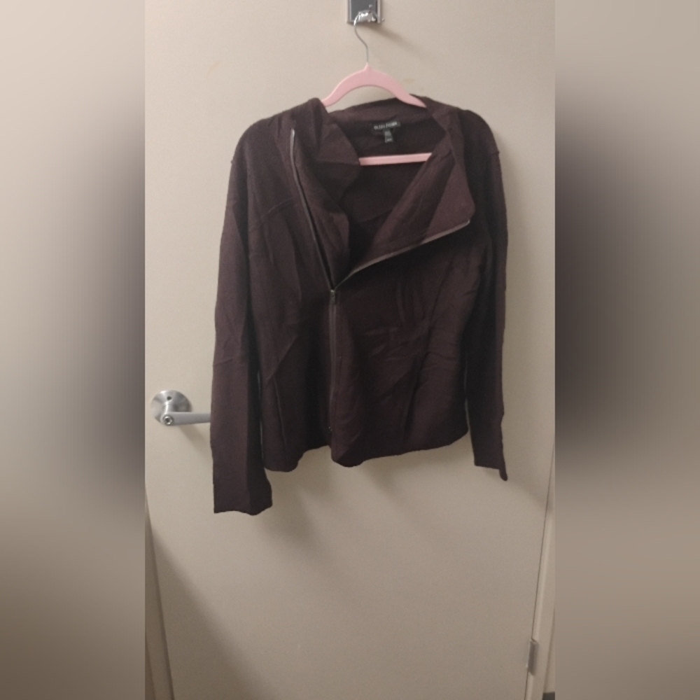 Eileen Fisher Felted Merino Wool Lightweight Moto Jacket
